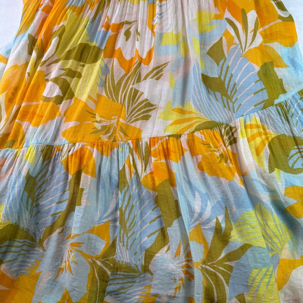 1.STATE Tropical Floral Maxi Dress Women Small Flowy Wedding Cruise Resort Boho - Picture 12 of 15